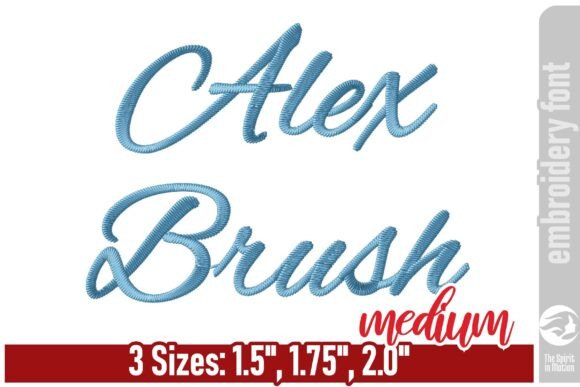 Alex Brush Script Embroidery Font - M: A Touch of Elegance for Handmade Creations