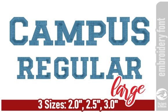 Campus Regular Embroidery Font - Large: A Bold Choice for Personalized Gifts