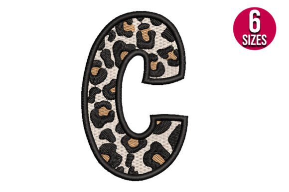Leopard Print Alphabet Font Letter C