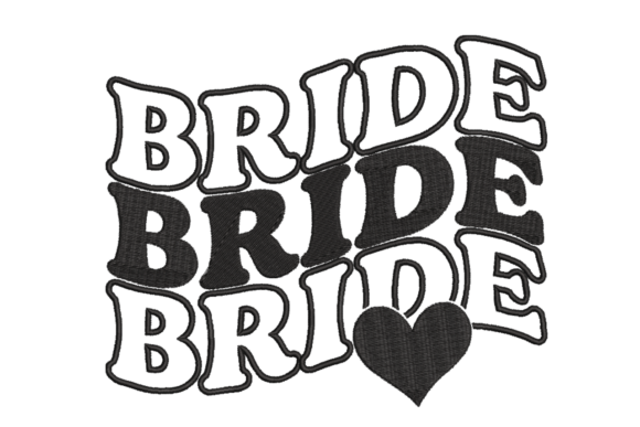 Retro Bride Text: A Bold Embroidery Design for Branding